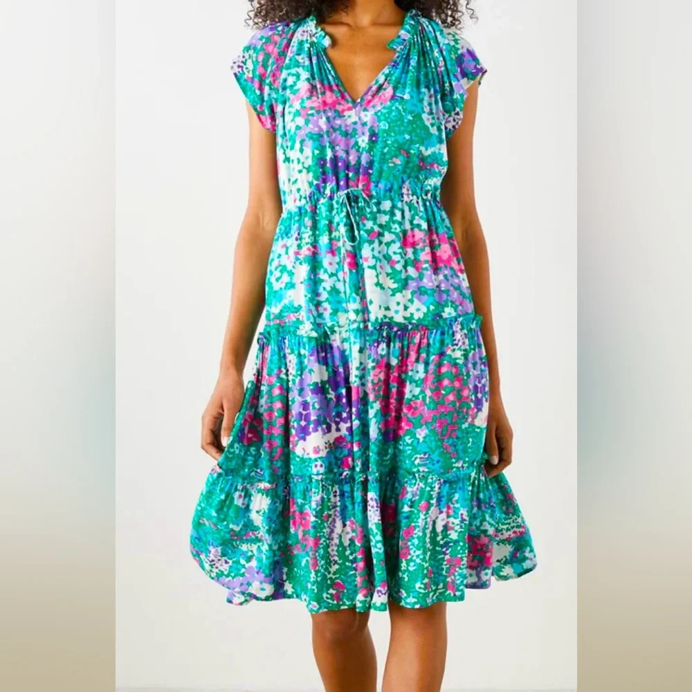 NWOT RAILS Juni Floral Tie Waist Midi Dress - Picture 1 of 11